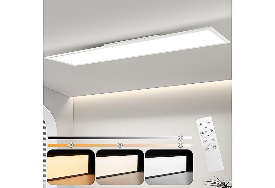 Nettlife LED Panel Schwarz/Weiß Dimmbar Deckenleuchte 120x30CM 40W mit Fern günstig online kaufen