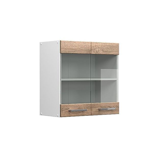 Vicco Glashängeschrank R-Line, Sonoma/Weiß, 60 cm günstig online kaufen