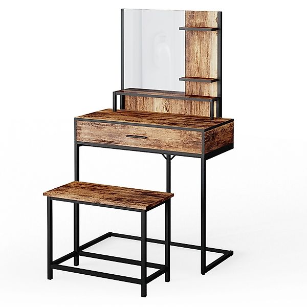 Vicco Schminktisch Fyrk, Eiche rustikal/Schwarz, 80 günstig online kaufen
