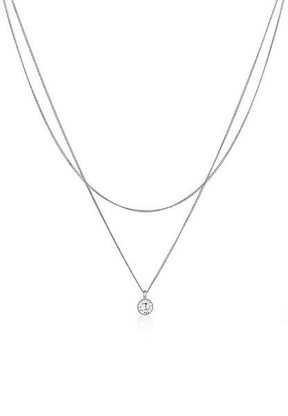 Elli Ketten-Set 2-lagig Layer Zirkonia Solitär 925 Silber günstig online kaufen