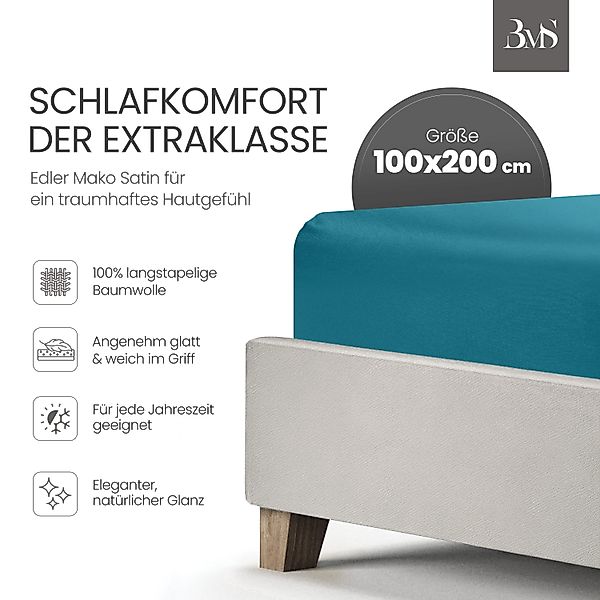 BETTWAESCHE-MIT-STIL Spannbettlaken Mako Satin Spannbettlaken, Matratzenhöh günstig online kaufen