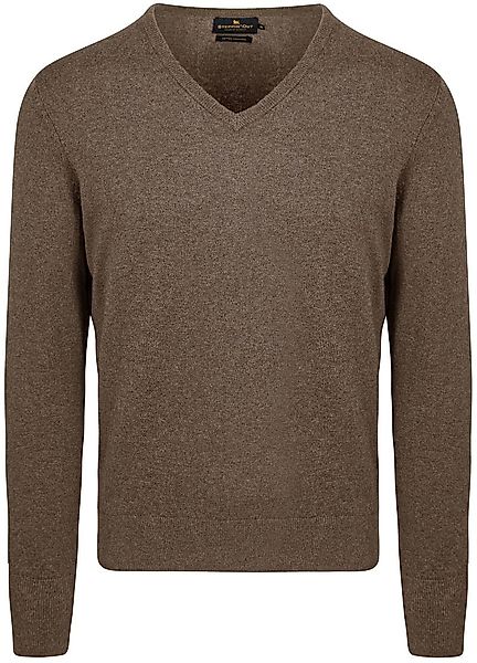 Steppin' Out Pullover Cotton Cashmere V-Ausschnitt Taupe Melange - Größe S günstig online kaufen