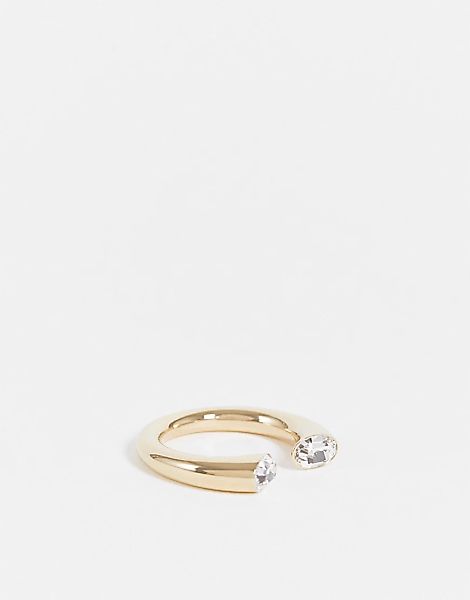 Calvin Klein – Ring in Gold mit Swarovski-Kristalldetail-Goldfarben günstig online kaufen