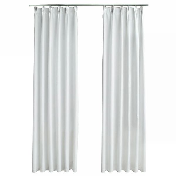 vidaXL Verdunkelungsvorhänge mit Haken 2 Stk Grauweiß 140x175 cm 134485 günstig online kaufen