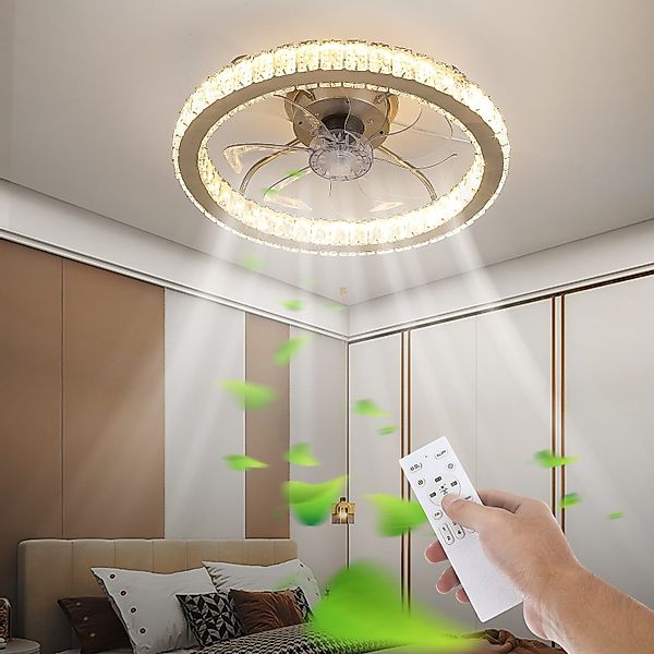 oyajia Deckenleuchte 36W LED Deckenlampe Deckenventilator, günstig online kaufen