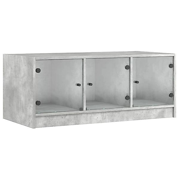 vidaXL Couchtisch mit Glastüren Betongrau 102x50x42 cm 836416 günstig online kaufen