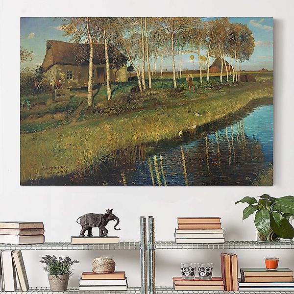 Leinwandbild - Querformat Otto Modersohn - Herbstmorgen am Moorkanal günstig online kaufen