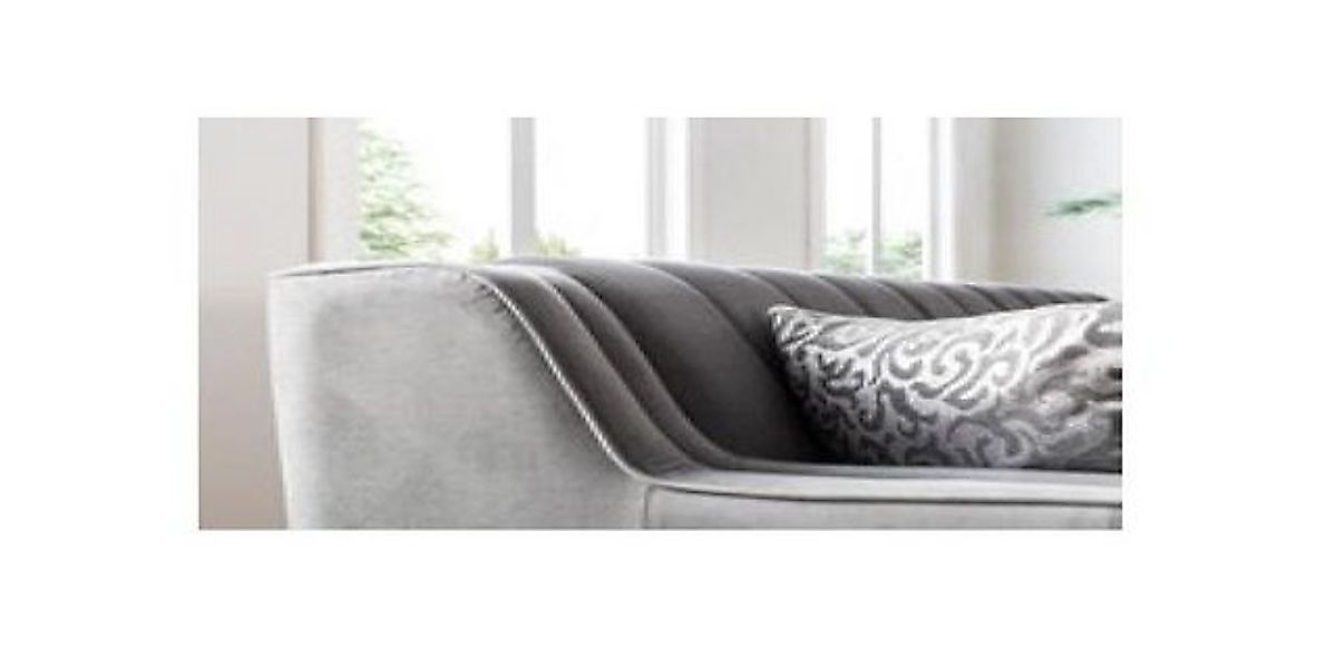 Xlmoebel Sofa Traditionelles Grau Sofa mit 3 Sitzplätzen, elegantes Design, günstig online kaufen