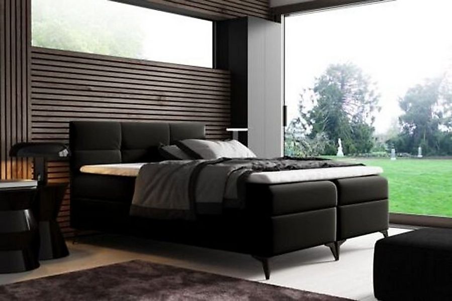 JVmoebel Bett mit Bettkasten 180x200 Boxspringbett Doppel Hotel Betten Schw günstig online kaufen