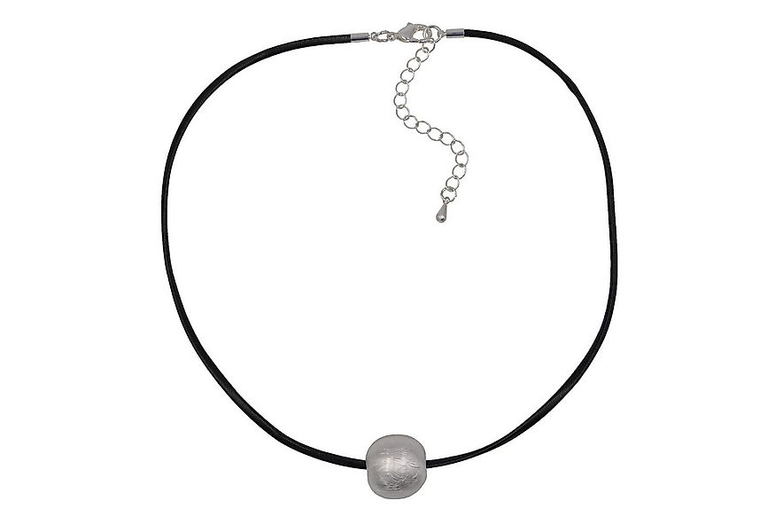 Steuer Kette mit Anhänger Metall Gebürstet Lederband schwarz günstig online kaufen