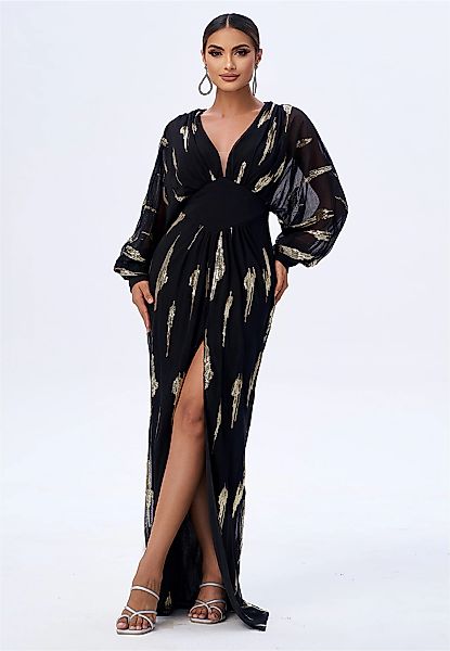 Moda Minx Jerseykleid "RUBI LONG DRESS", mit Gold schimmernden Akzenten günstig online kaufen