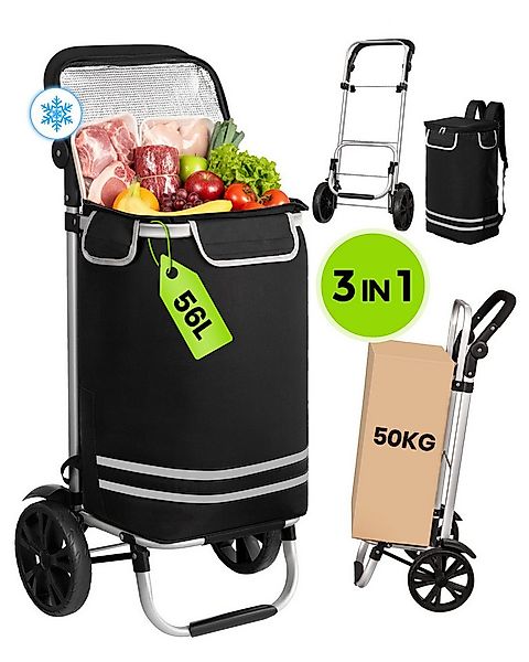 Oak&Tea Einkaufstrolley 3-in-1 Alu Einkaufswagen mit Rucksackfunktion, 50 l günstig online kaufen