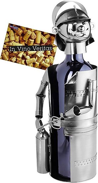 BRUBAKER Weinflaschenhalter Feuerwehrmann mit Feuerlöscher, (inklusive Gruß günstig online kaufen