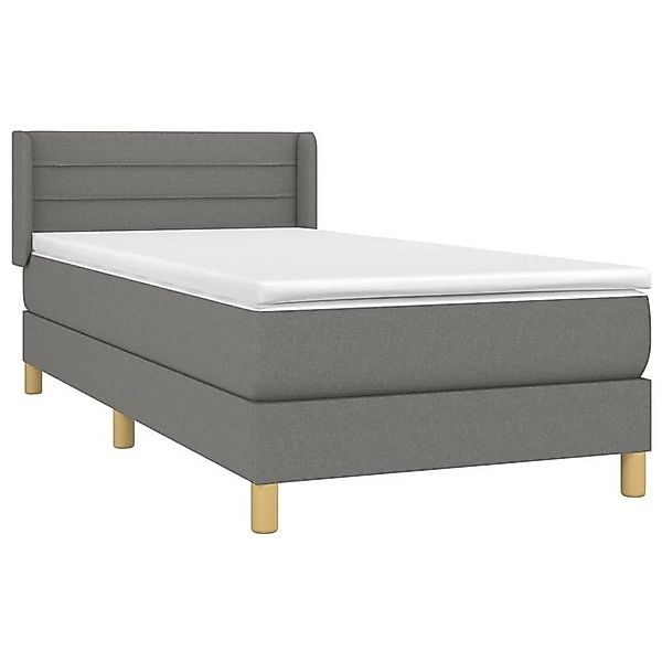 vidaXL Bett Boxspringbett mit Matratze Dunkelgrau 100x200 cm Stoff günstig online kaufen