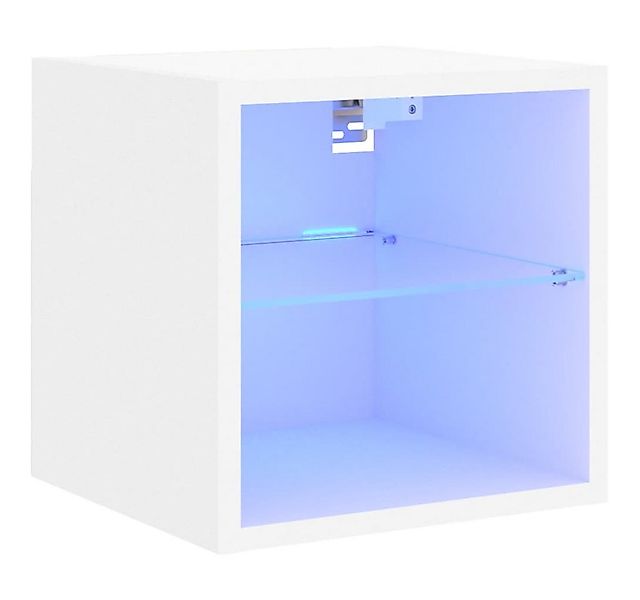 vidaXL TV-Wand TV-Wandschrank mit LED-Leuchten Weiß 30x28,5x30 cm, (1-St) günstig online kaufen