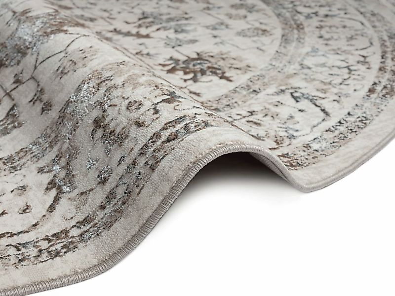 merinos Teppich Creation 50112, rund, Höhe: 10 mm, elegant, glänzend, Kurzf günstig online kaufen