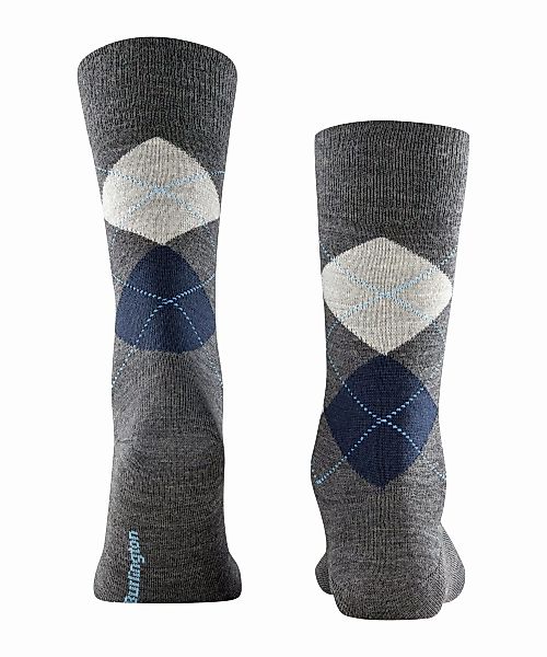 Burlington Herren Socken EDINBURGH - Rautenmuster, Argyle, Clip, One Size, günstig online kaufen