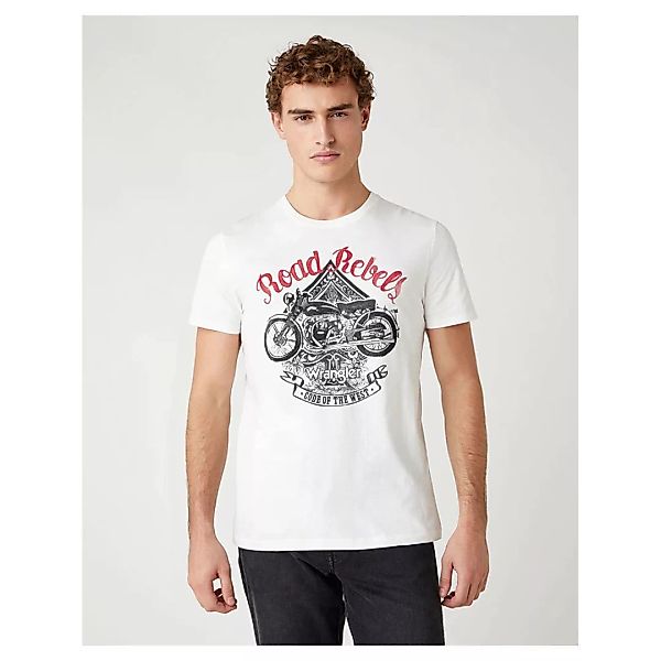 Wrangler Biker Kurzärmeliges T-shirt L Off White günstig online kaufen