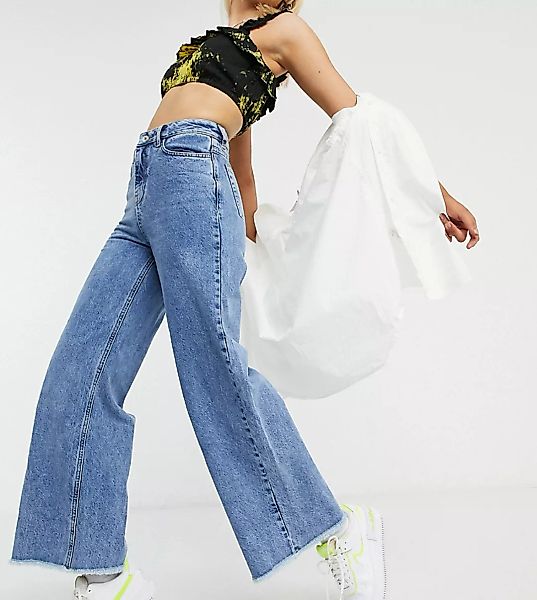 COLLUSION x008 – Jeans mit weitem Bein in blauer Stone-Waschung günstig online kaufen