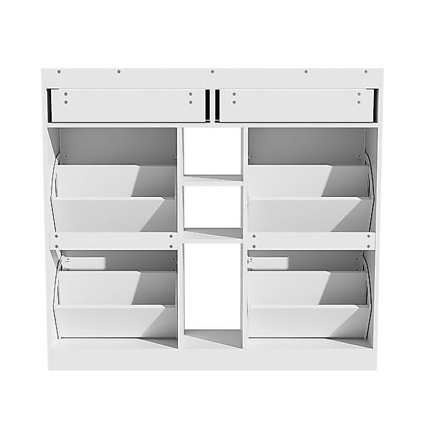 Flieks Schuhschrank mit 4 Klappen, 2 Schubladen und 3 offenen Fächern (1-St günstig online kaufen