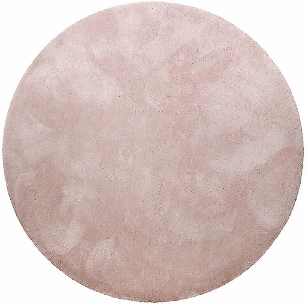 Homie Living Teppich »Pisa«, rund, 25 mm Höhe, Hochflor, Microfaser, uni, w günstig online kaufen