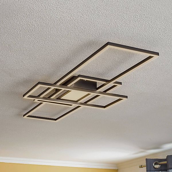 Lindby Ismera LED-Deckenlampe 3 Rahmen, anthrazit günstig online kaufen