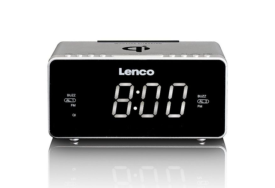 Lenco Radiowecker CR-550SI Wireless Charger, FM, USB- und AUX-Anschluss int günstig online kaufen