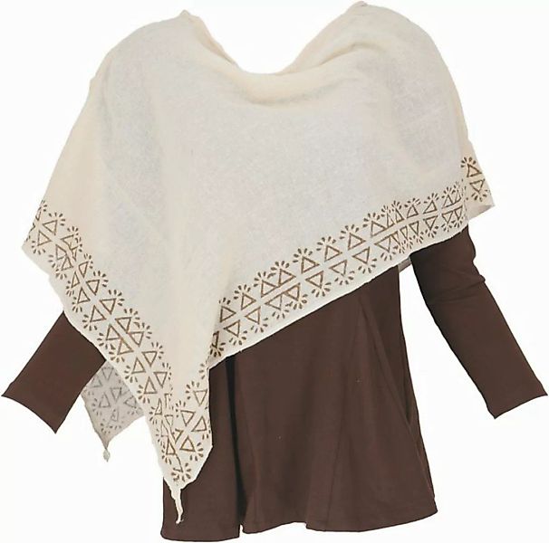 Guru-Shop Langjacke Lagenlook Poncho, bedruckter leichter Poncho,.. günstig online kaufen