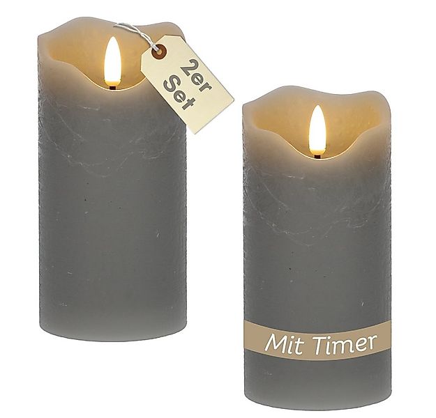 GarPet LED-Kerze 2er Set LED Echtwachskerzen Timer Led Kerzen flackernde Fl günstig online kaufen