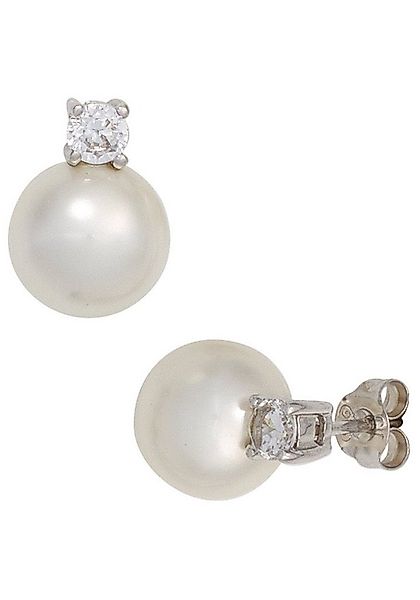 JOBO Perlenohrringe, 925 Silber mit synthetischen Perlen und Zirkonia günstig online kaufen