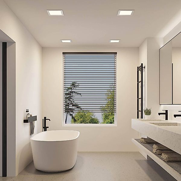 Prios LED-Einbaulampe Helina, silber, 22 cm, 24 W, dimmbar günstig online kaufen