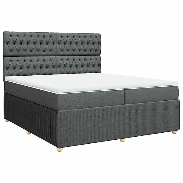 vidaXL Boxspringbett mit Matratze Dunkelgrau 200x200 cm Stoff 3292171 günstig online kaufen