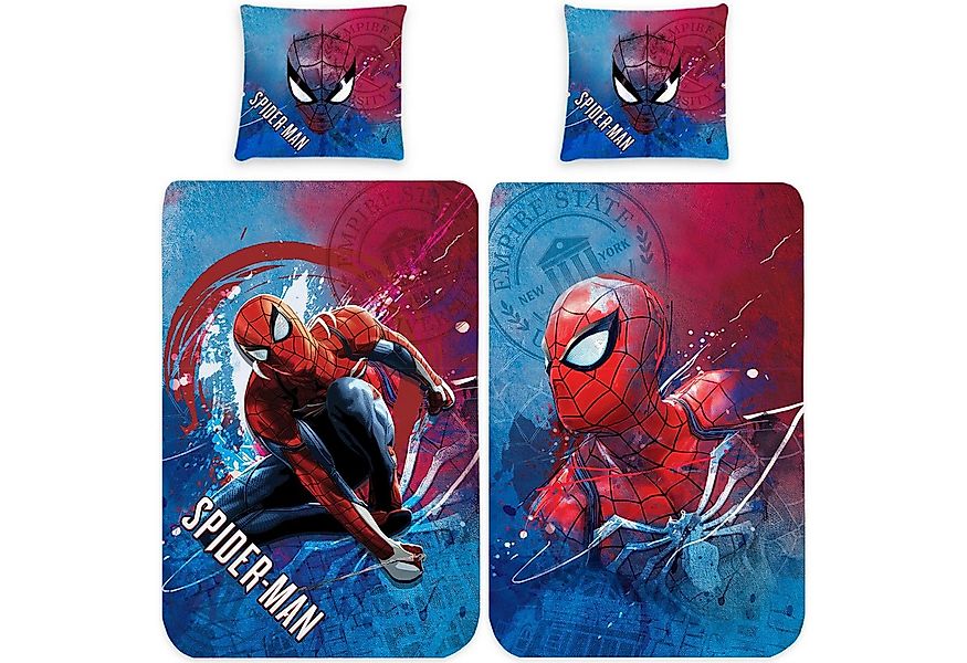 BERONAGE Kinderbettwäsche Spider Man New York Bettwäsche Linon / Renforcé, günstig online kaufen