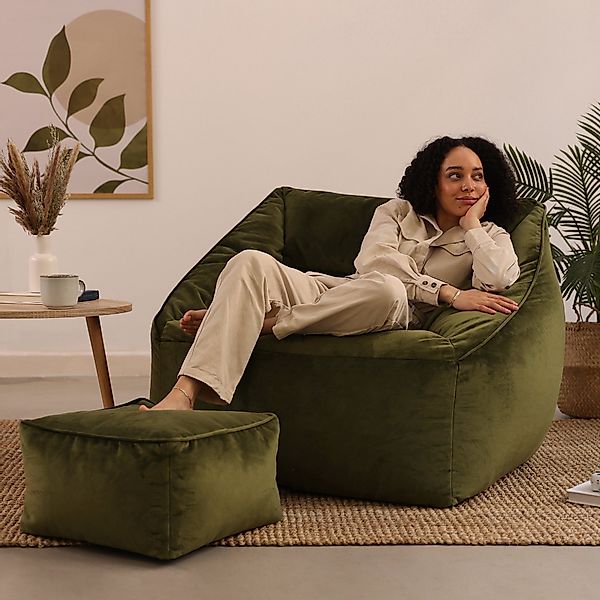 icon Sitzsack Riesen Sessel aus Samt günstig online kaufen