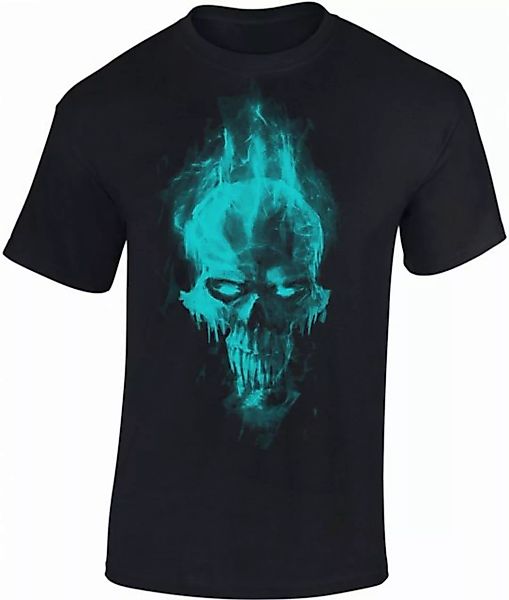 Baddery Print-Shirt Totenkopf Shirt - Dämon Schädel - Horror Skull Hallowee günstig online kaufen