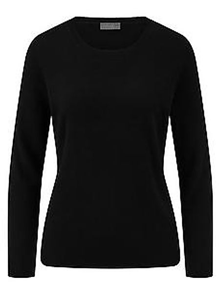 Rundhals-Pullover aus Schurwolle und Kaschmir Peter Hahn schwarz günstig online kaufen