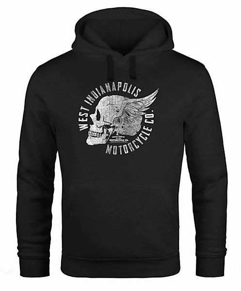 Neverless Hoodie Hoodie Herren Sweatshirt Motorrad Biker Totenkopf Skull Wi günstig online kaufen