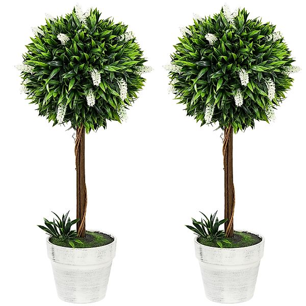 HOMCOM Künstliche Lavendel 2er-Set groß 60 cm Kunstpflanze, künstliche Pfla günstig online kaufen