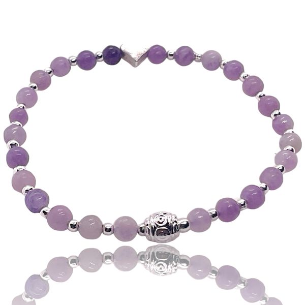 Steinfixx® Perlenarmband Lepidolith Edelsteine mit Silberperlen günstig online kaufen