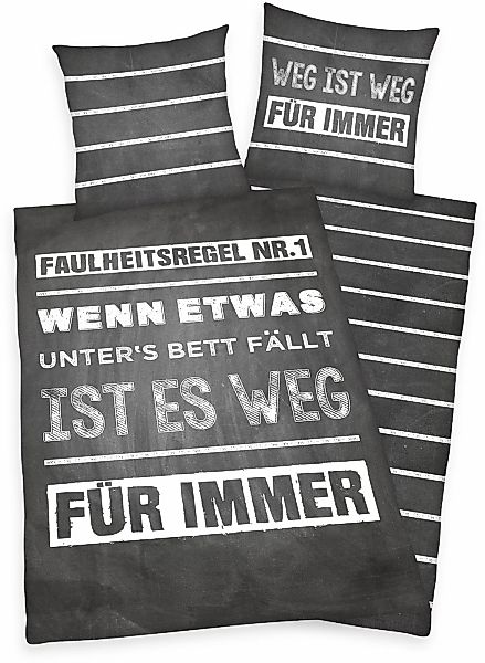 Herding Young Collection Jugendbettwäsche "Faulheit" 2 Stk. tlg. Sprüche- u günstig online kaufen