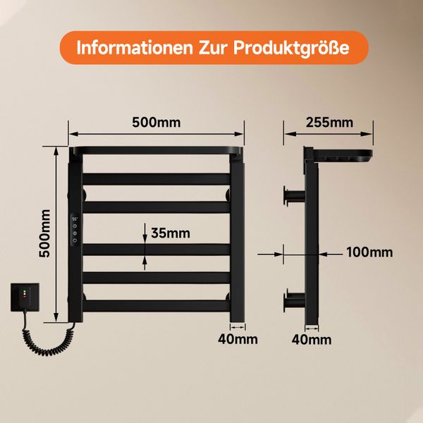 Oihpaw Elektrischer Badheizkörper 500x500mm,Intelligenter thermostatischer günstig online kaufen