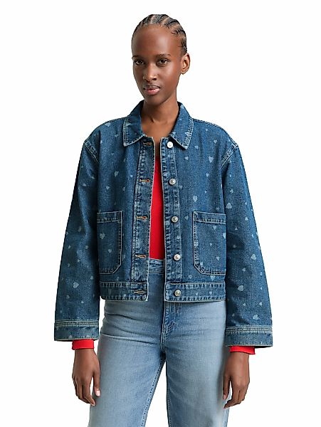 TOM TAILOR Denim Jeansjacke mit All-Over Print günstig online kaufen