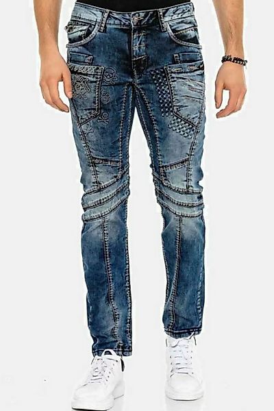 Cipo & Baxx Straight-Jeans Jeans mit rockigen Ziernähten, CD-418 günstig online kaufen