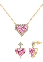 BRELLATO Schmuckset Herz-Anhänger Halskette Ohrstecker, Geschenk-Idee günstig online kaufen