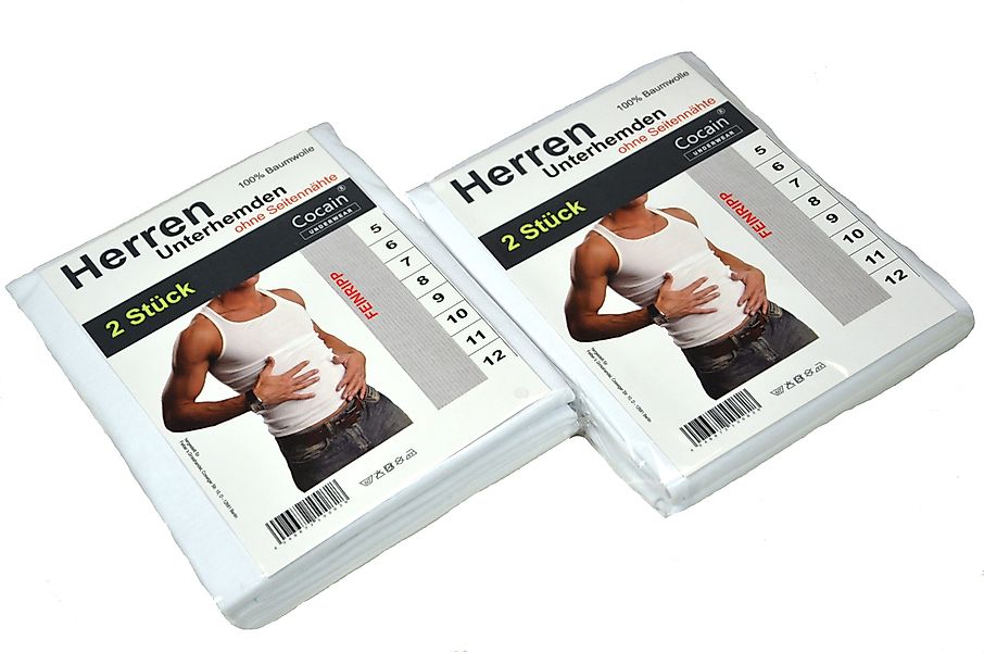 Cocain underwear Unterhemd Herren glatt weiss günstig online kaufen