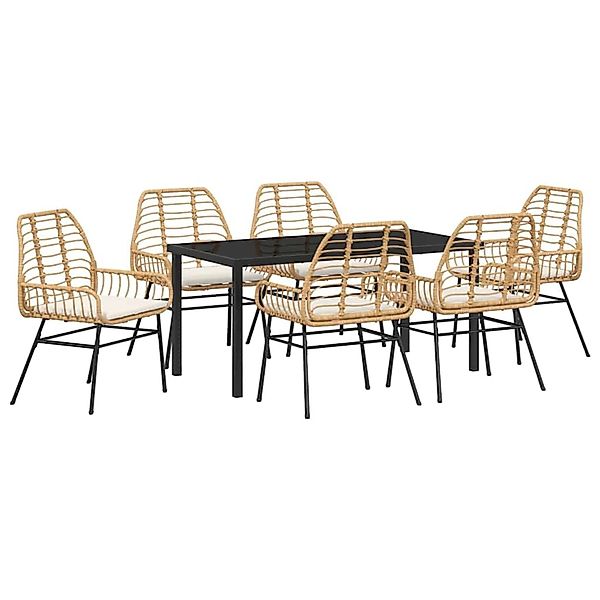vidaXL Garten Essgruppe 7-Tlg Braun Poly Rattan 3380866 günstig online kaufen