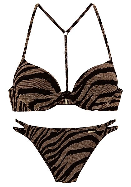 Bruno Banani Push-Up-Bikini in zweifarbiger Animal-Optik günstig online kaufen