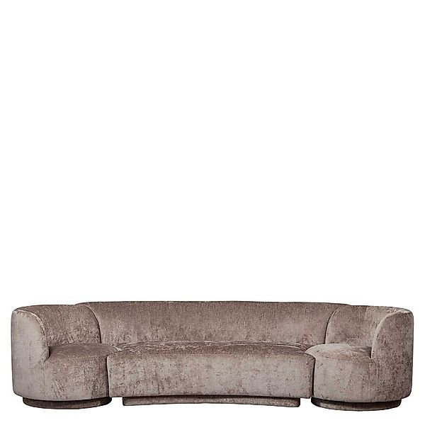 Sofa Couch aus Chenillegewebe in Taupe (dreiteilig) günstig online kaufen