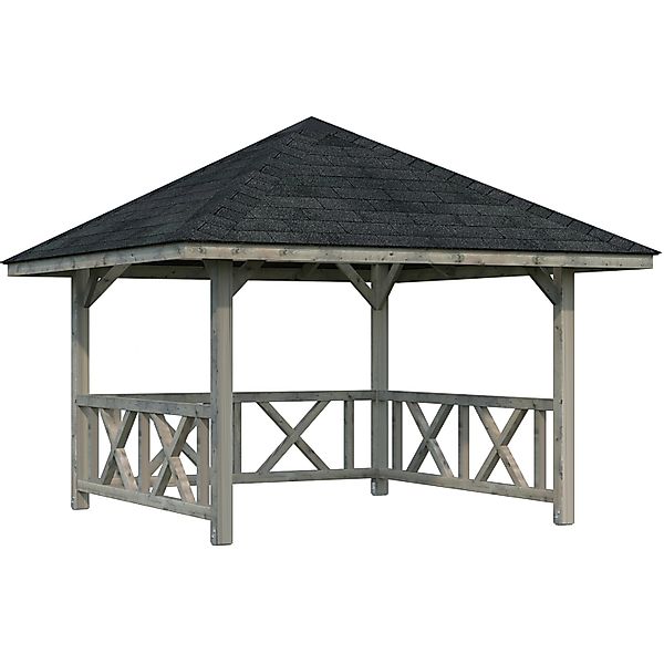 Palmako Holz-Pavillon Bianca 8,3 m² Set 1 Grau Tauchgrundiert günstig online kaufen