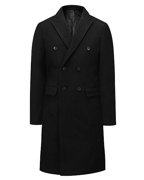 Allthemen Wollmantel Herren Knielang Zweireihig Langmantel Winter Herrenman günstig online kaufen